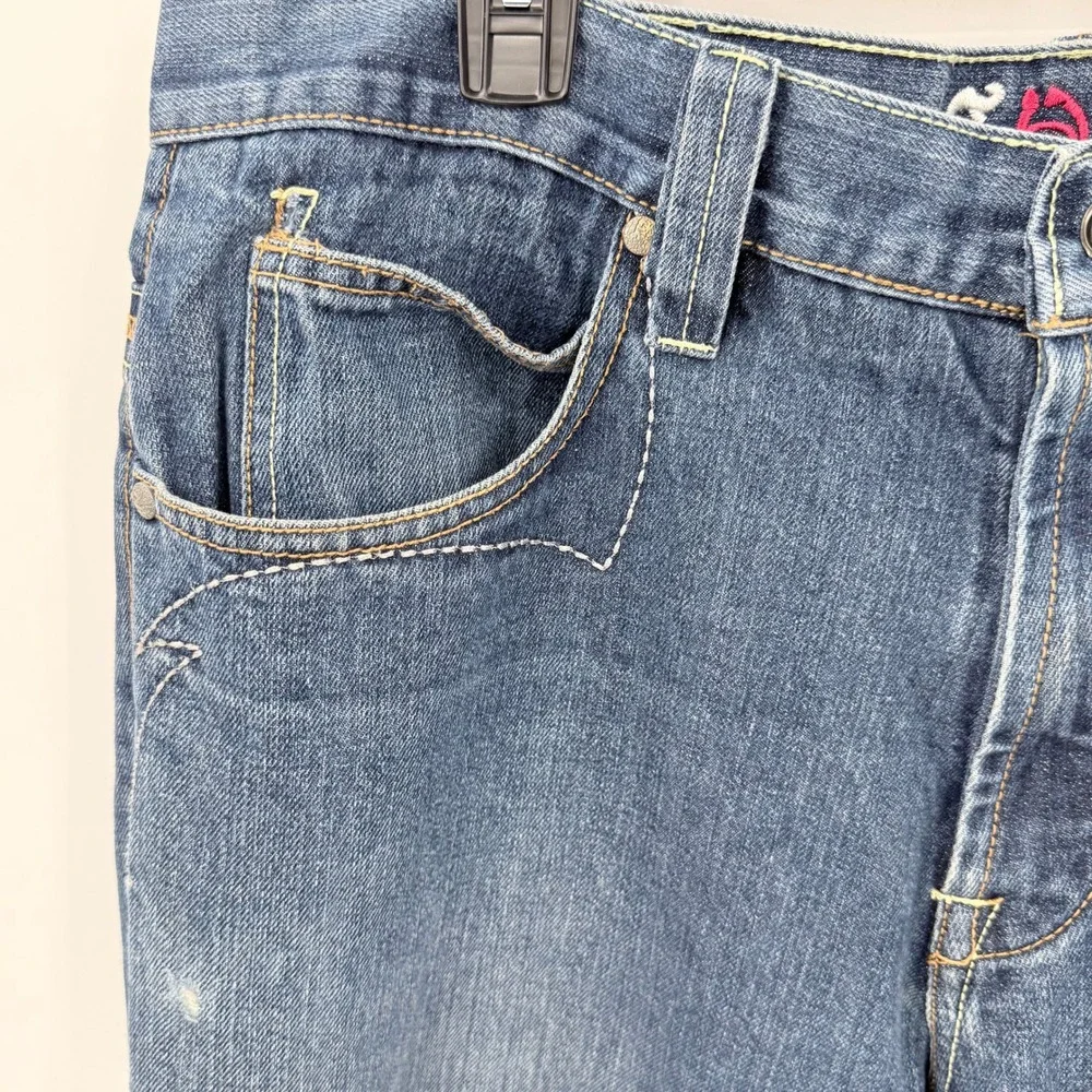Coogi Mens Embroidered Back Pocket Jeans Blue Medium Wash Denim 38x32 Streetwear